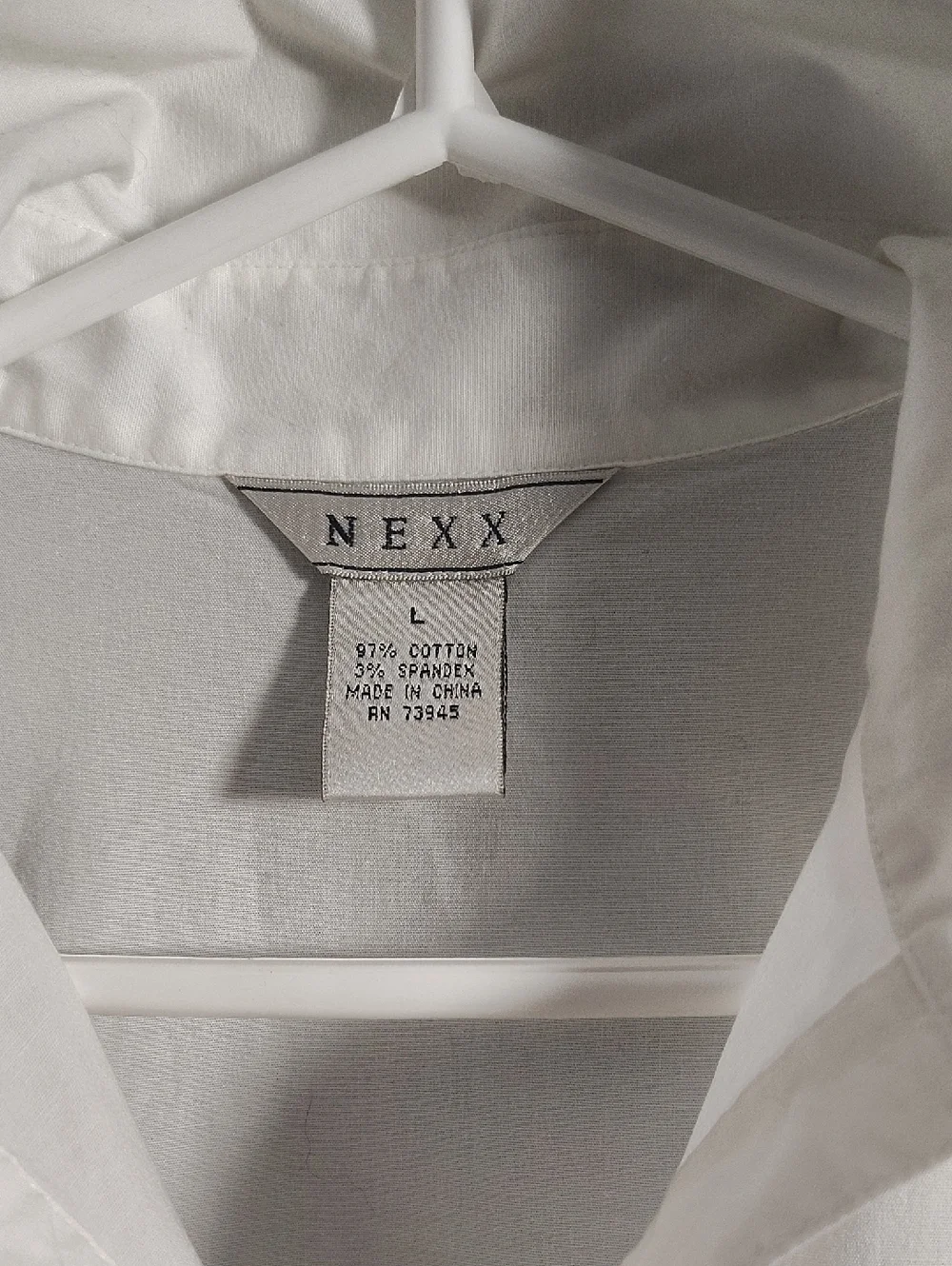Nexx White Sophisticated Button-Front Pleated Waist Chic Blouse with Black Trim - Picture 2 of 7